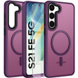 Tok Samsung Galaxy S21 FE-hoz, MagSafe, ERBORD Matt Case, sötétlila + képernyőüveg