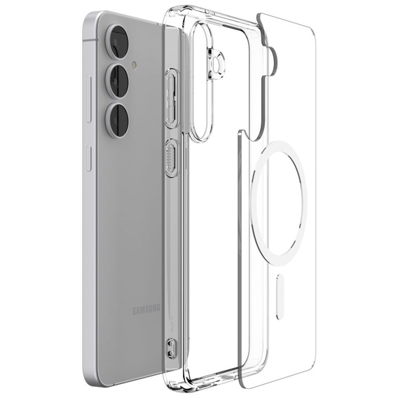Spigen Ultra hibrid MagSafe tok Samsung Galaxy S25 Ultra, átlátszó / fehér