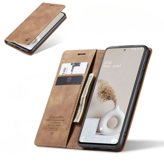 CASEME tok Samsung Galaxy S20 FE, Leather Wallet Case, barna
