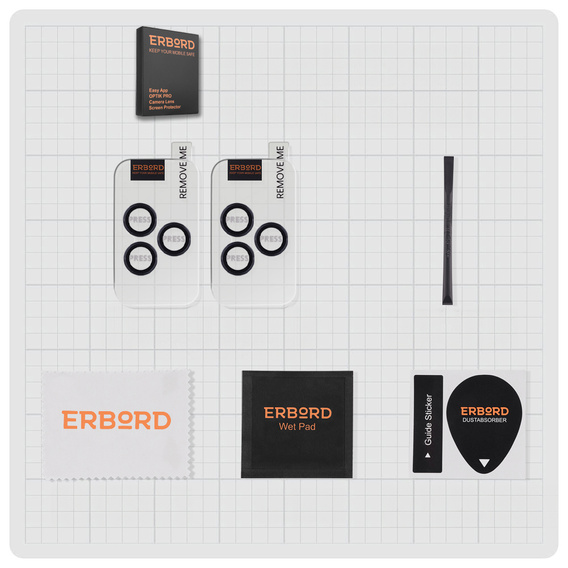 2x ERBORD OPTIK Pro edzett üveg iPhone 16 Pro/16 Pro Max / 15 Pro/15 Pro Max/14 Pro/14 Pro Max kamera számára, titánium