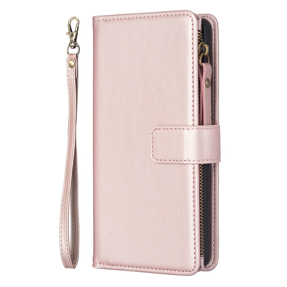 Pattintható tok a Samsung Galaxy A25 5G, Wallet Zipper Pocket, fekete