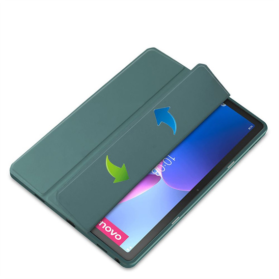 Tok Lenovo Tab M10 Plus 10.6 Gen 3 TB-125F TB-128F, Smartcase Hybrid, tolltartó résszel, sötétzöld