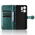 Pántos tok Oppo Reno 14, pénztárca Rhombus, zöld