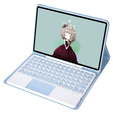 Tok + billentyűzet Samsung Galaxy Tab S6 Lite 2020 P610/P615 / S6 Lite 2022 10.4, Touchpad Pen Slot, kék