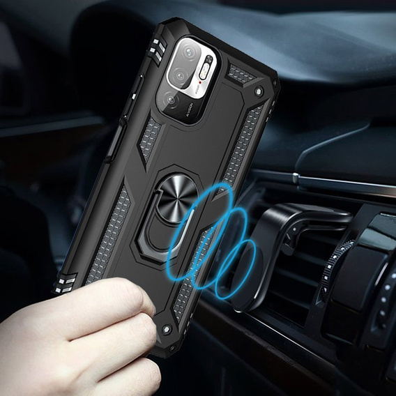 Páncélozott telefontok a Xiaomi Redmi Note 10 5G, Nox Case Ring, fekete