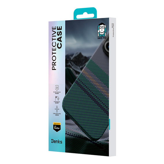 BENKS Kevlar Magnetic Armor Pro Aurora 600D B062 tok MagSafe-hez iPhone 15 Pro Max készülékekhez