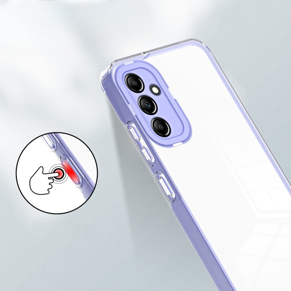 Telefontok a Samsung Galaxy A14 5G, Fusion Hybrid, átlátszó / lila