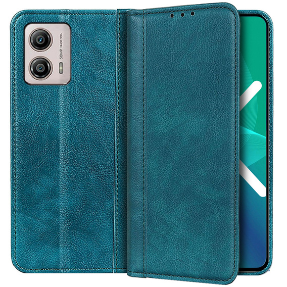 Pattintható tok Motorola Moto G53 / G23 / G13, Split Leather, zöld