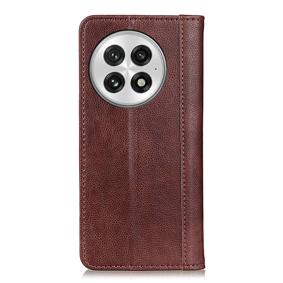 Pattintható tok OnePlus 13, Split Leather, barna