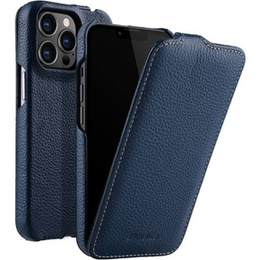 MELKCO flip tok iPhone 14 Pro Max-hoz, bőr, flip, sötétkék