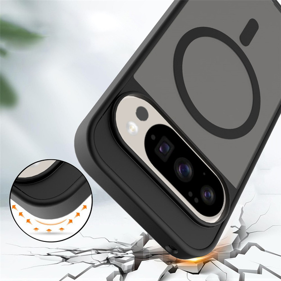 Matt tok Google Pixel 10 / 10 Pro, MagSafe-hoz, áttetsző fekete