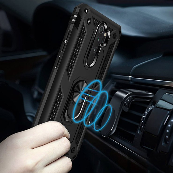 Páncélozott telefontok a Xiaomi Redmi Note 8 Pro, Nox Case Ring, fekete