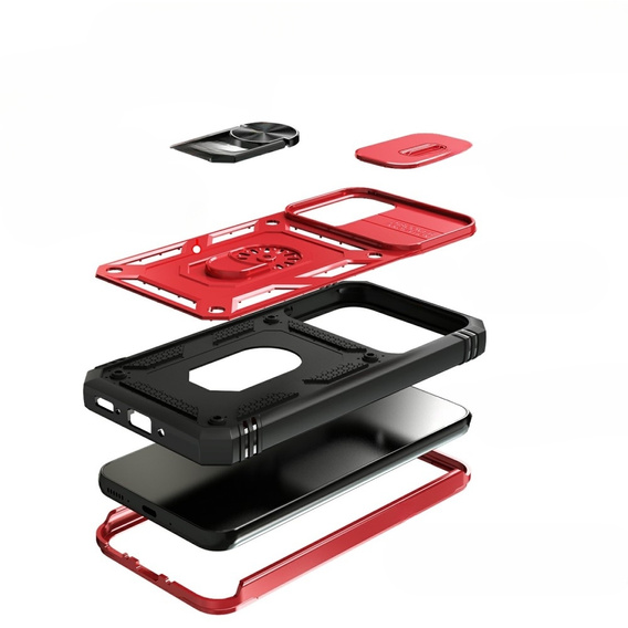 Telefontok a Samsung Galaxy A54 5G, CamShield Slide, piros / fekete