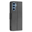 Pattintható tok a Samsung Galaxy A54 5G, Wallet Litchi Magnet, fekete