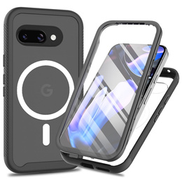 Tok Google Pixel 9a készülékhez, Shockproof, fóliával, MagSafe-hoz, fekete