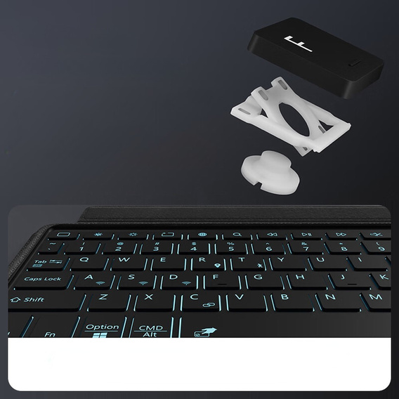Tok + billentyűzet Lenovo Tab Plus, fekete