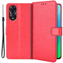 Pattintható tok a Oppo A78 5G, Crazy Horse Wallet, piros