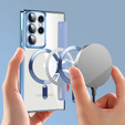 Pattintható tok a Samsung Galaxy S22 Ultra 5G, RFID Wallet MagSafe CamShield, kék