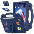 Gyermek tok iPad mini 8.3" 2021 (6 gen.) / iPad mini 8.3" 2024 (7 gen.), Cute Patterns, állvánnyal, sötétkék