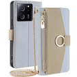Flip tok Xiaomi 13T / 13T Pro / Redmi K60 Ultra, Wallet Zipper Pocket, tükörrel, kék