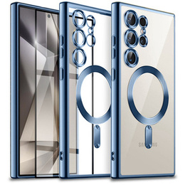 Tok Samsung Galaxy S24 Ultra-hoz, Electro MagSafe, kék+ Teljes ragasztó kerámia üveg
