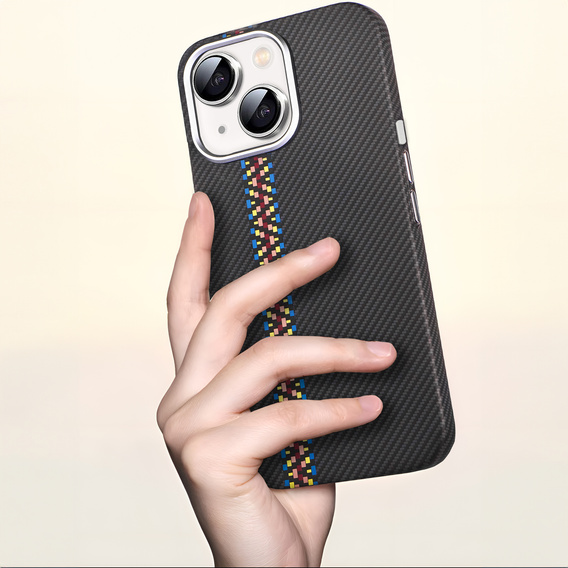 Tok iPhone 14, Carbon Fiber MagSafe, fekete