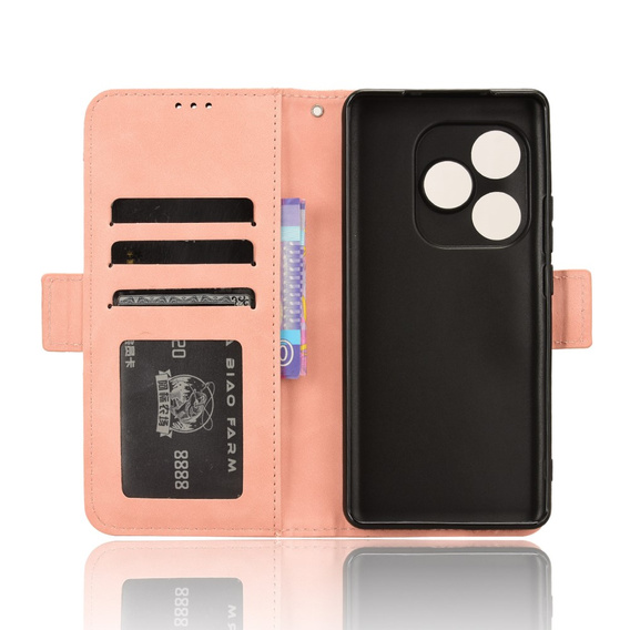 Pattintható tok a Realme GT 6 / 6T, Card Slot, rózsaszín