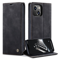 CASEME tok iPhone 14, Leather Wallet Case, fekete