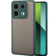 Szilikon tok Xiaomi Redmi Note 13 Pro 5G, kamera védelemmel, átlátszó / zöld + edzett üveg 9H