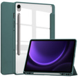 Tok Samsung Galaxy Tab S10 Lite / S10 FE / S9 FE, Smartcase Hybrid, tolltartó résszel, sötétzöld