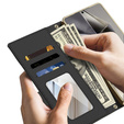 Flip tok Samsung Galaxy S24 Ultra készülékhez, GKK Mirror Wallet, fekete