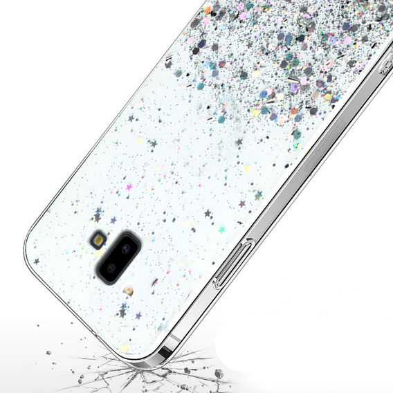 Telefontok a Samsung Galaxy J6 Plus, Glittery, átlátszó