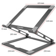 Alumínium laptop állvány, ERBORD ProDesk állvány, szürke