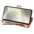 Flap tok Samsung Galaxy S25 Edge, Rhombus Crossbody Leather, rózsaszín rose gold