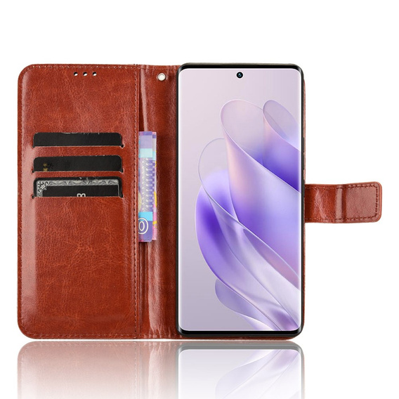 Pattintható tok a Infinix Zero 30 5G, Crazy Horse Wallet, barna