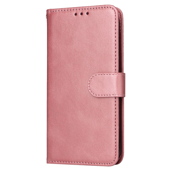 Pattintható tok a Realme C67, Leather Wallet, rózsaszín rose gold