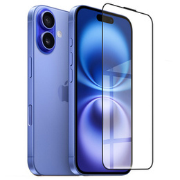 3D edzett üveg iPhone 16 készülékhez, fekete