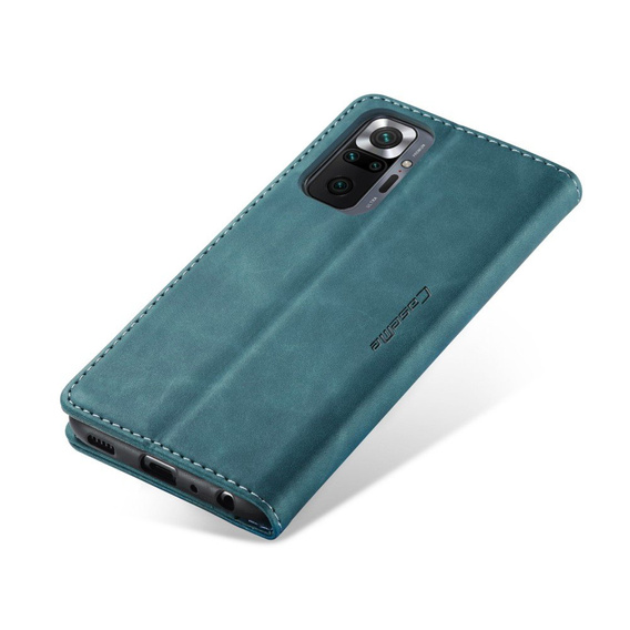 CASEME tok Xiaomi Redmi Note 10 Pro, Leather Wallet Case, kék