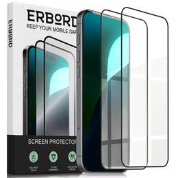 2x edzett üveg ERBORD 3D a iPhone 16 Plus teljes képernyő