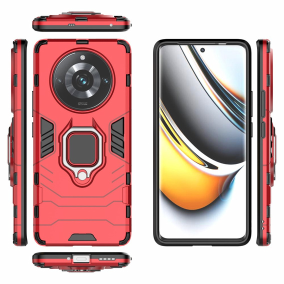 Telefontok a Realme 11 Pro / 11 Pro +, Kickstand Ring, piros