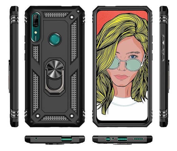 Páncélozott telefontok a Huawei P Smart Z, Nox Case Ring, fekete