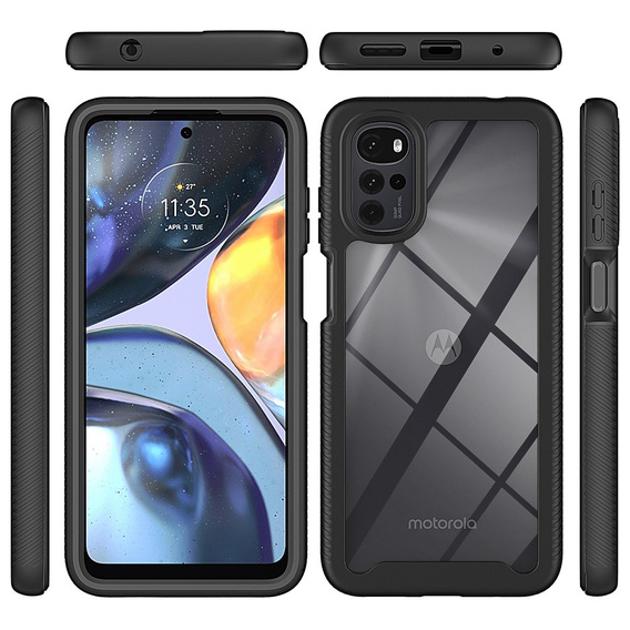 Tok Motorola Moto G22 készülékhez, Shockproof, fóliával, kék