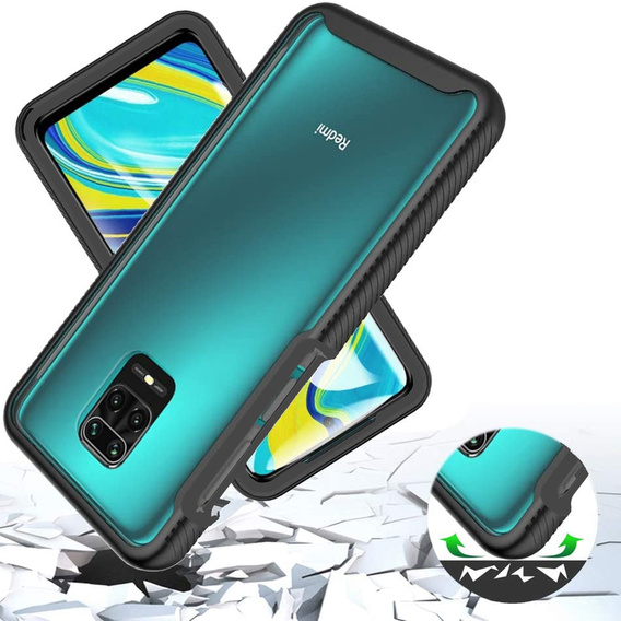 Tok Xiaomi Redmi Note 9S / 9 Pro készülékhez, Shockproof, fóliával, kék