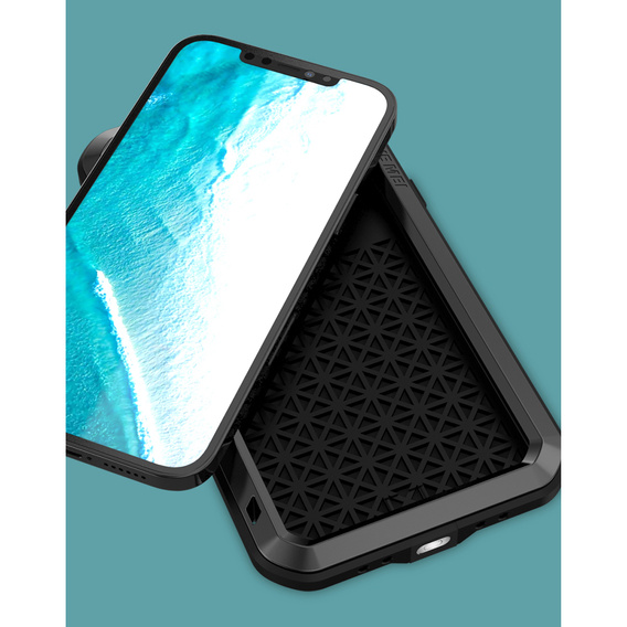 Love Mei Telefontok a iPhone 12 Pro Max, armored with glass, fekete