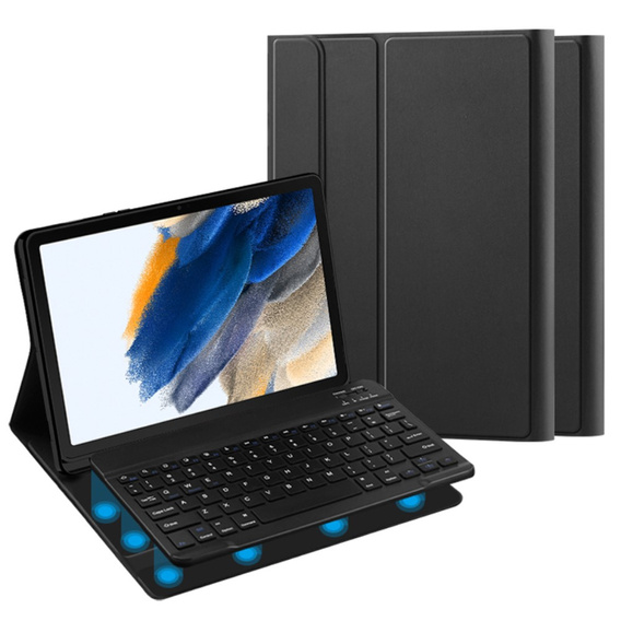 Tok + billentyűzet Samsung Galaxy Tab A8 10.5, Leather Pen Slot, fekete