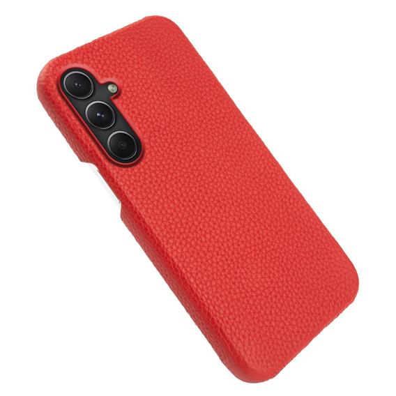 Bőr tok Samsung Galaxy A54, Genuine Leather, piros