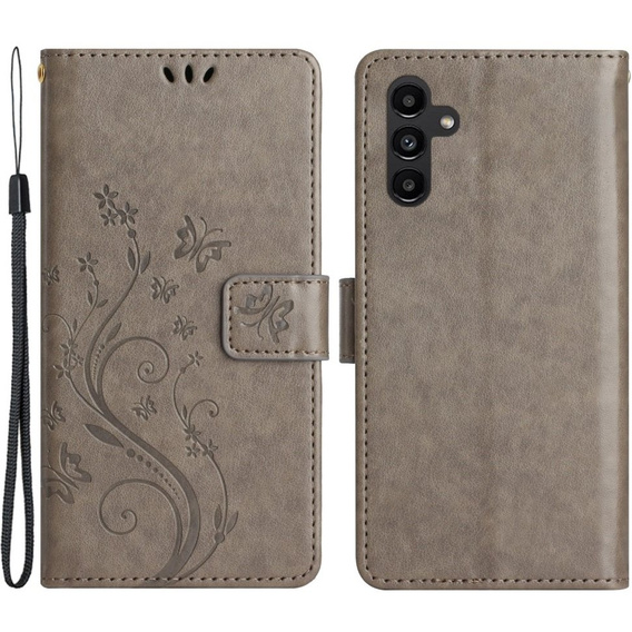 Pattintható tok a Samsung Galaxy A14 4G/5G, Mandala Flower, szürke