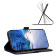 Pattintható tok a Samsung Galaxy A15, BINFEN Wallet, fekete + 9H üveg 