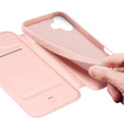 Dux Ducis tok iPhone 17 készülékhez, Skin Pro, patenttal, kártyafoglalattal, rózsaszínű