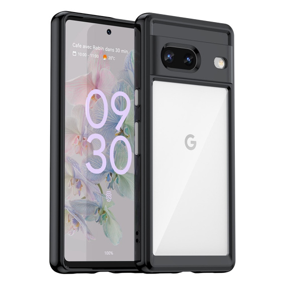 Tok Google Pixel 7 5G, Fusion Hybrid, kameravédelemmel, átlátszó / fekete